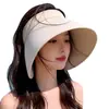Sombrero de Protección Solar para Mujer, Sombrero de Sol de Verano para Exteriores y Playa con Ala Ancha, Hace que la Cara Parezca Más Pequeña, Sombrero de Sol con Protección UV