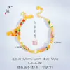 Colar de pulseira de deus de doze flores de esmalte de pérolas douradas arenosas de longa data, novo, chinês, retrô, joias de alta qualidade