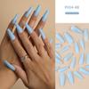 Uñas Postizas Largas Estilo Europeo y Americano Transfronterizo de Color Puro Escarchado para Usar al por Mayor Estilo Ins de Longitud Media t Uñas Postizas Piezas Terminadas de Arte de Uñas
