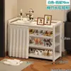 Zapatero para uso doméstico, multicapa, resistente y duradero, con un diseño simple, a prueba de polvo y con una cubierta para privacidad, ideal para uso en interiores y adecuado para apartamentos de alquiler