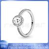 Anel Pangadora S925 Prata Esterlina Coração Cravejado de Diamantes Entrelaçado Anel Anel Coroa Anel Cruz de Prata Joia de Mão