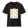 Suéter de guerreira bonita, camiseta anime, casal bidimensional, estudante, verão, gelo de água, lua, algodão, camiseta de manga curta