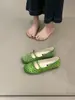 Sapatos Mary Jane Planos Estilo Francês para Mulheres, Novidade Primavera e Verão 2026 Sapatilhas Planas de Cetim Retrô com Bolinhas