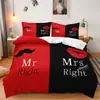 SHEIN jogo de cama de três peças decoração de feriado Dia dos Namorados impressão digital quarto decoração de casa jogo de cama de três peças