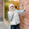 Colete casual de algodão, com capuz, espessado e versátil para mulheres, estilo outono e inverno, modelagem solta, casaco com ombros bufantes
