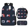 Mochila de Dibujos Animados de Juegos Retro Transfronteriza Estuche para Lápices de Gran Capacidad Mochila de Tres Piezas para Estudiantes de Primaria y Secundaria