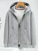 Sudadera Cardigan para Hombre con Capucha, Cremallera, Talla Extra Grande, Forro Polar, Engrosada, Corte Holgado, Chaqueta Deportiva Casual, Nuevo Estilo de Invierno