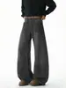 Calça jeans masculina com estampa de bambu, perna curva, tendência de outono, calça comprida casual com caimento fluido, calça larga versátil para adolescentes