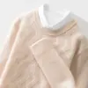 Suéter de Lana 100% Pura para Hombre Otoño e Invierno 2025 Cuello Redondo Engrosado Elegante Retro Suéter de Lana Base Suéter Cálido