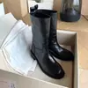 Versão em couro de vaca ~ Botas curtas western knight de couro genuíno de alta qualidade retrô com cano largo e salto grosso para mulheres no outono e inverno Botas Martin
