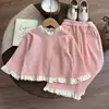 Conjunto de Sudadera con Cuello de Volantes Estilo Coreano para Niñas, Primavera y Otoño, Moda Bebé 2026 Nuevo Conjunto de Dos Piezas con Pantalones de Pierna Ancha