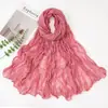 26 Nuevos Versátiles Colores Dulces Pequeño Tejido de Punto Arrugado Gasa de Bali Seda Bufanda para Mujer Color Sólido Bufanda Chal con Protección Solar para Habitaciones con Aire Acondicionado