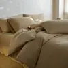 Juego de cuatro piezas 100% algodón cepillado, tejido de satén de 50 hilos, juego de ropa de cama de algodón puro engrosado para camas individuales y dobles, ropa de cama de otoño e invierno