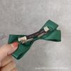 Horquilla elegante francesa para adulto, dulce, verde oscuro, multicapa, lazo grande, horquilla trasera, clip para coleta, accesorios para el cabello