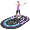 Alfombra de Entrenamiento de Terciopelo de Cristal Alfombra de Yoga para el Hogar Interior Antideslizante Silenciosa Ovalada Alfombrilla de Piso para Saltar la Cuerda Fitness Alfombrilla Aislante de Sonido Amortiguadora de Impactos