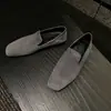 Mocassins de Couro Genuíno para Mulheres, Sapatos Baixos Planos, Novo Estilo Outono, Sapatos Pequenos de Couro Genuíno com Bico Quadrado e Cano Médio, Planos Planos, Sapatos Femininos, Tendência