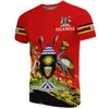 Bandera y Emblema Nacional de Uganda Camiseta Casual de Manga Corta para Hombre Impresa en 3D Venta Directa de Fábrica Suministro de Exportación