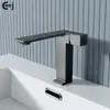 Torneira Minimalista de Cobre para Lavatório Quente e Frio, Torneira para Lavatório de Embutir na Cor Cinza Chumbo para Uso Doméstico