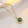 Colar para Mulheres, Estilo Influenciador Transfronteiriço Flor de Girassol Zircônia Rotativo Conjunto de Três Peças Decoração Colar de Aço Titânio