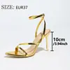 Sandálias Sexy 2025 Novos Sapatos Femininos Bico Fino Fivela Tira Cruzada Salto Agulha Sandálias Sexy Femininas Estilo Quente Transfronteiriço