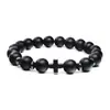 Pulsera de Cruz Pulsera para hombre cuentas de madera piedra esmerilada pulsera de cuentas Joyería de moda de comercio exterior europea y americana