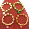 Regalo de Año Nuevo 2017 para novia Monedas europeas oro arena pequeña Manzana joyería pulsera Ópalo cristal con cuentas femenina