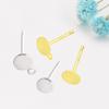 Pendientes de Base Plana S925 con Baño de Oro Real y Agujas de Plata en Bucle Accesorios para Joyería de Plata Hecha a Mano DIY