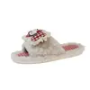 Lindas zapatillas de casa antideslizantes con estampado de gato, nuevo estilo para mujer, zapatillas de algodón silenciosas de suela suave, a cuadros otoño e invierno 2026