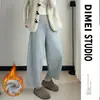 Pantalones Gruesos para Mujer con Forro de Felpa Color Café 2025 Tendencia Nuevo Otoño e Invierno Melard Globo Plátano Sicomoro Pantalones de Pierna Ancha