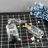 Botella de perfume de 100 ml, botella de spray de presión de bayoneta cuadrada plana de hombro redondo de 50 ml, botella vacía de vidrio transparente para sub-embotellar de 25 ml