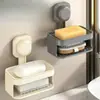 Nuevo soporte para jabón de ventosa, caja de jabón de pared, estante de almacenamiento sin taladro, estante de jabón de doble capa para baño y inodoro