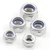 Aço Inoxidável 304 Porca Anti-Afrouxamento Porca de Travamento de Nylon Porca Autotravante Antiderrapante Porca Galvanizada M2 M3M4M5M6
