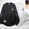 Sudadera con cuello redondo y estampado para hombre, nuevo producto de otoño e invierno, corte holgado, forro polar, manga larga, jersey, moderna, casual, camiseta básica versátil para hombres a la moda