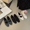 Zapatos Mary Jane de Tira Única Franceses para Mujer 2026 Otoño Zapatos de Felpa Versátiles Suaves sin Cierre Planos Bajos Zapatos de Tira Única