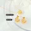 Winding Heart Estilo Japonês Coreano ins Estilo Chapeado 18K Ouro Titânio Aço Pêssego Coração Pingente Colar Personalizado All-match Brincos Joias Set