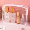Saco de embalagem para suprimentos de gel de banho de PVC bolsa de mão transparente para shampoo bolsa de acabamento cosmético saco com zíper de plástico