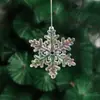 Decoración Navideña Artificial Creativa Copo de Nieve Cristal Fantasía Polvo de Colores Colgante de Copo de Nieve Accesorios de Decoración Navideña Venta Directa de Fábrica