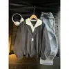 Estilo Old Money Padrão Espiga de Trigo Falso Duas Peças Polo Manga Curta Masculino Feminino Verão Marca Tendência Simples Solta Camiseta Casual Manga de Cinco Pontos