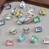 Brillante K9 Largo Rectangular Pedrería para Uñas Joyería con un Toque de Lujo Ligero y Alta Gama, Base Plana Cubo de Azúcar Pedrería para Uñas Bolas Decoración Accesorios