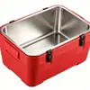 Cubo isotérmico de acero inoxidable transfronterizo para uso comercial, especializado para cubitos de hielo, capacidad grande para camping al aire libre, caja isotérmica de refrigeración para coche, personalizable