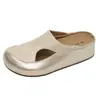 Medias Pantuflas Cerradas Caladas para Mujer, Sandalias Slip-On Versátiles de Suela Gruesa que Aumentan la Altura, Nuevo Estilo Verano 2026
