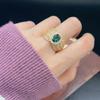 Moda Caibao Vintage Latón Zirconio Chapado en Oro Anillo Suelto vintage Lujo Ligero Vintage Elegante Artesanías para Mujer