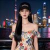 Gorra de Béisbol con Peluca para Comercio Electrónico Transfronterizo para Mujer, Peluca Negra Sintética de Cabello Largo y Liso para Uso Diario, Tocado de Peinado Largo y Liso