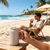Vaso Aislado de Acero Inoxidable de 1500 ml con Asa y Popote, Taza Térmica al Vacío para Playa, Viaje Diario, Fútbol al Aire Libre