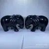 Adornos de jade negro obsidiana para protección del hogar, un par de elefantes para decoración de oficina, entrada de feng shui para sala de estar, regalo absorbente de agua y atractor de riqueza