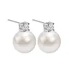 Pendientes Clásicos de Plata de Ley 925 con Perlas para Mujer, Estilo Princess Diana, Pendientes de Lujo Sencillo y Versátil, Gama Alta de Nicho