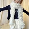 Bufanda esponjosa, dulce y fresca, versión coreana, nueva moda, color sólido, bufanda decorativa que combina con todo, peluda para mujer, cálida para otoño e invierno.