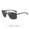 Gafas de Sol Transfronterizas para Hombre Acero Inoxidable de Alta Gama Clásicas Cuadradas Media Montura Anti-UV Conductor Gafas de Sol Polarizadas Venta al por Mayor