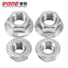 Tuerca de Brida de Acero Inoxidable 304 316 Hexagonal Antideslizante Antiaflojamiento Tornillo de Bloqueo Dentado con Arandela M3-M20 Dongming
