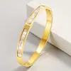 Pulsera de Acero de Titanio de Moda para Mujer, Popular en Europa y América, Pulsera de Pareja de Circonita de Microincrustación de Gama Alta, Joyería de Venta Caliente Transfronteriza